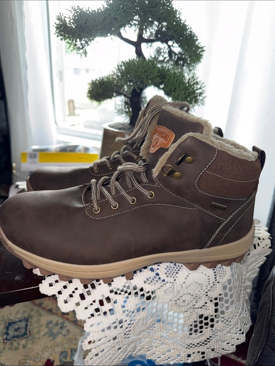 Men\'s Brown Faux-Fur Lined Hiking Boots - Casual Outdoor Comfort main image 4